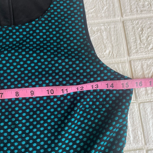 41 Hawthorn Black and Teal Spotted A-Line Scoop Neck Sleeveless Dress - Picture 13 of 14